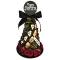 Tuxedo x Black & Gold Chocolate Strawberry Rose Tower